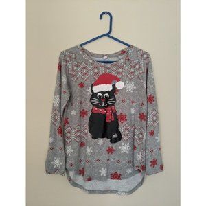 Oversized Kitty Cat Holiday Sweater